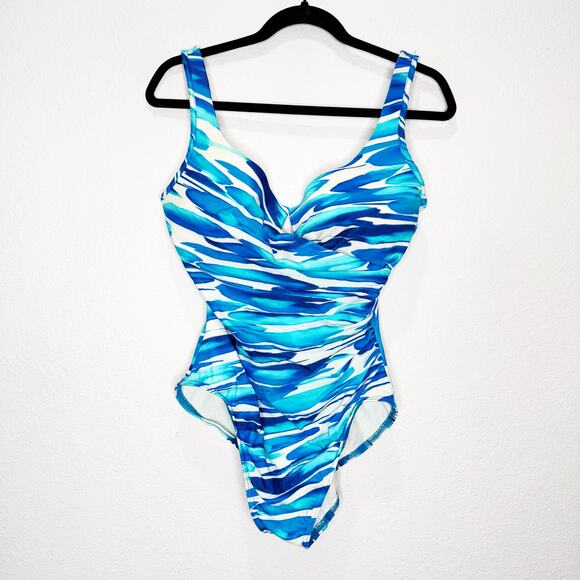 Miraclesuit Escape Blue Ocean Waves One Piece Swimsuit 16 - Picture 2 of 9